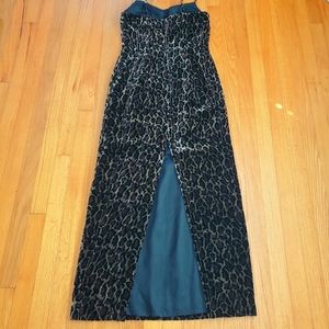 Vintage Rimini by Shaw Dress Leopard Holiday Party Sleek Glam